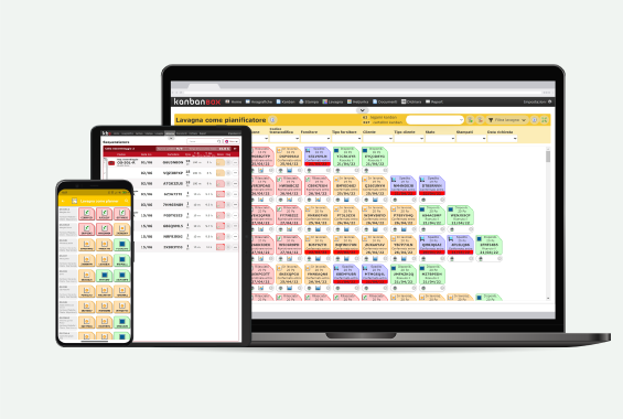 Anteprime dell'interfaccia del software di e-kanban KanbanBOX