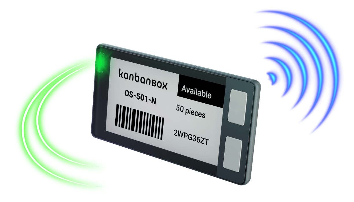 Electronic labels for ekanban